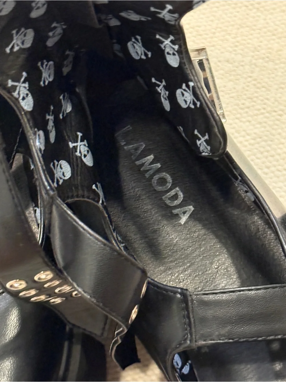 Lamoda Gothic Triple-Strap Chunky Platform Shoes - Black